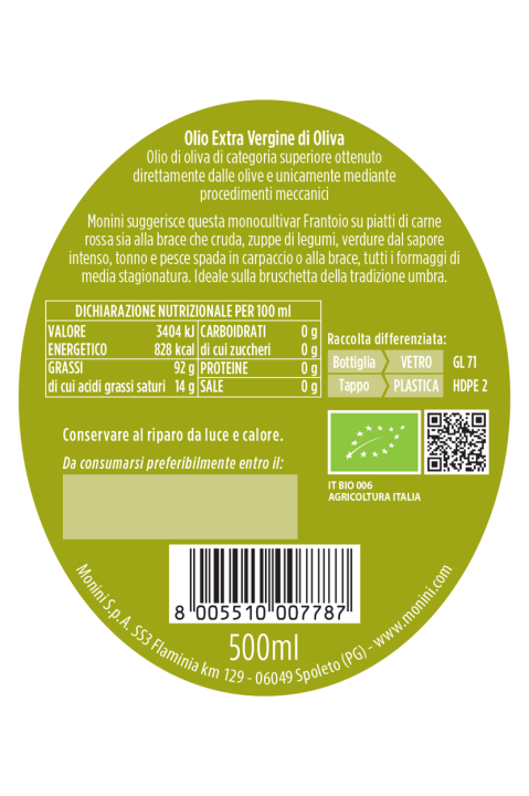 Monocultivar Frantoio