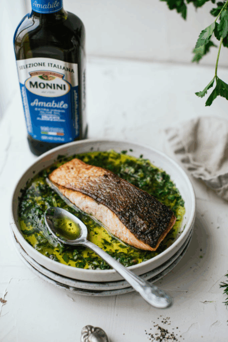 Crispy-Skinned Fish with Herb Sauce