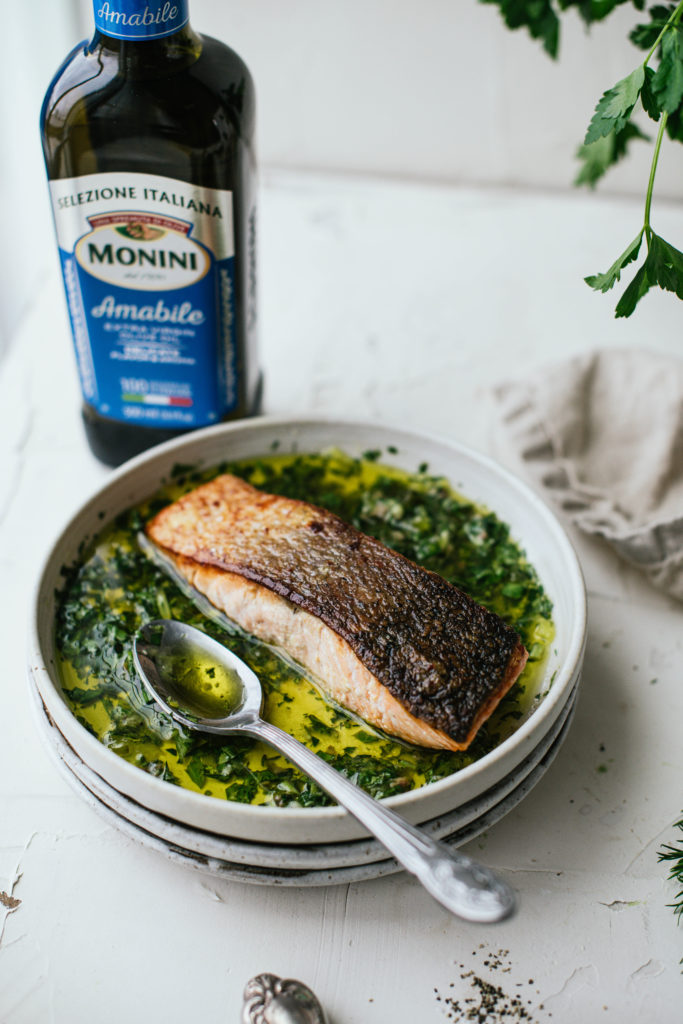 Crispy-Skinned Fish with Herb Sauce