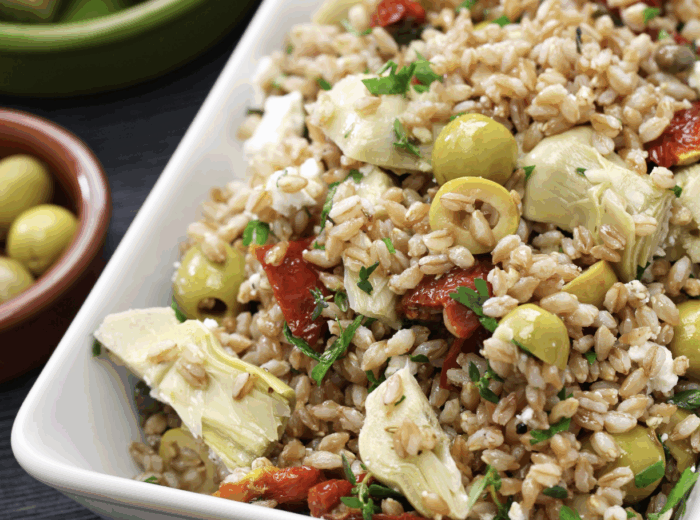 Salade froide d&rsquo;épeautre et artichauts