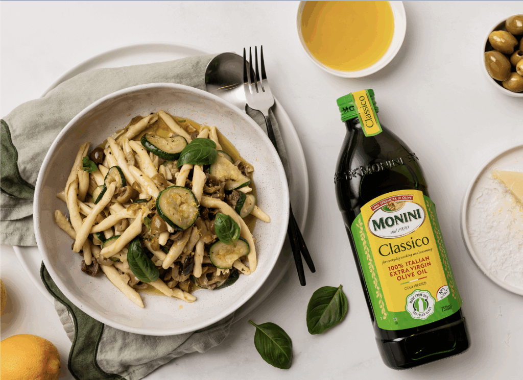 Monini Olive, Zucchini, and Lemon Zest Pasta