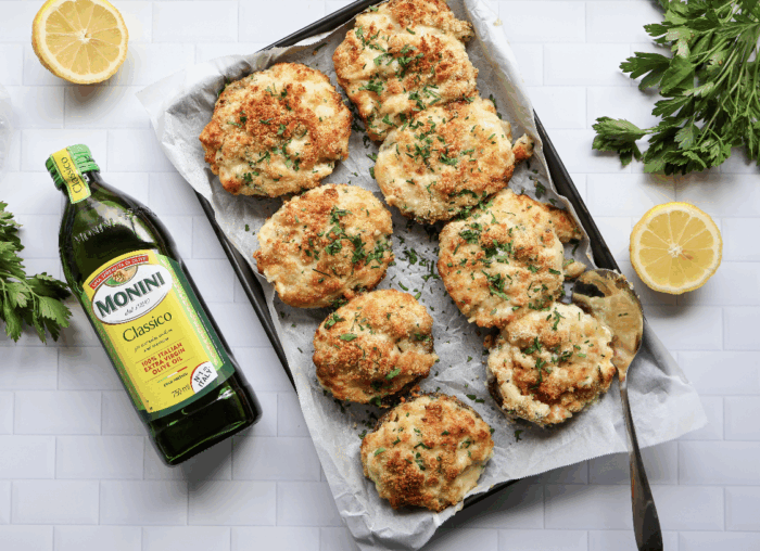 Prawn and Potato Stuffed Mushrooms