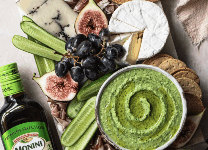 Antipasto Platter (White Bean and Pesto Dip)