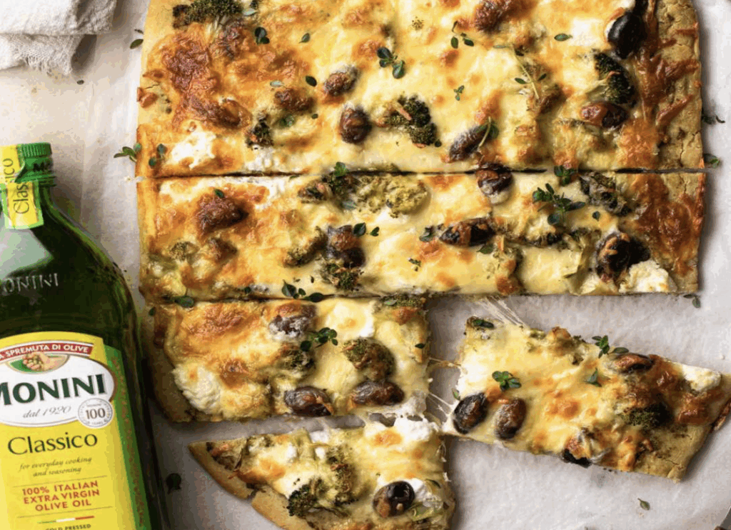 Broccoli & Goats Cheese Pizza