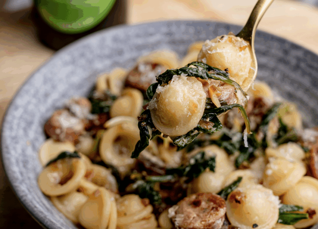 Orecchiette with Sausage and Spinach