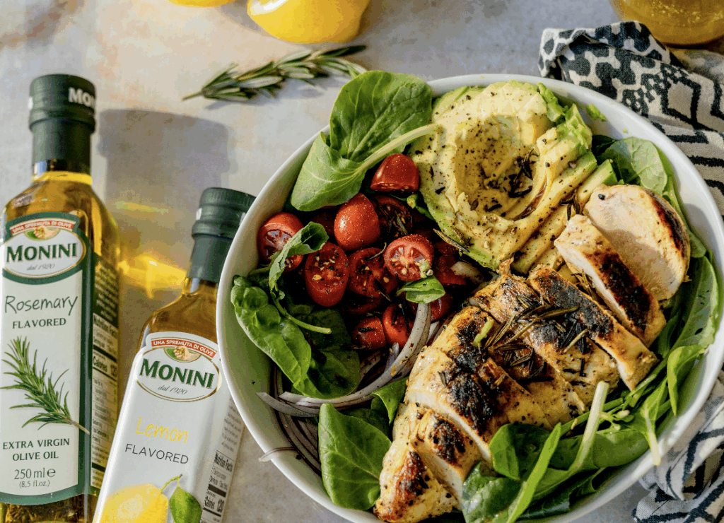 Rosemary Chicken, Bacon, and Avocado Salad