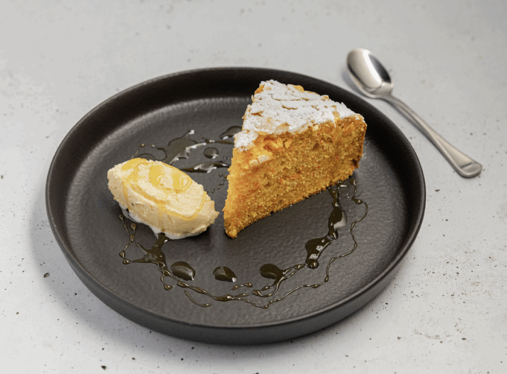 Carrot Cake with Extra Virgin Olive Oil Gelato