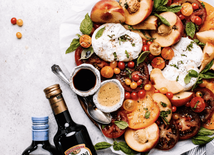 Peach Burrata Caprese Salad