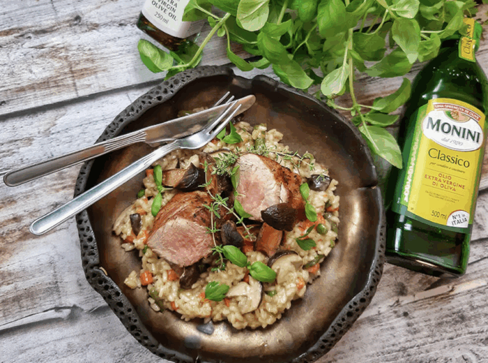 Marynowana polędwiczka z risotto