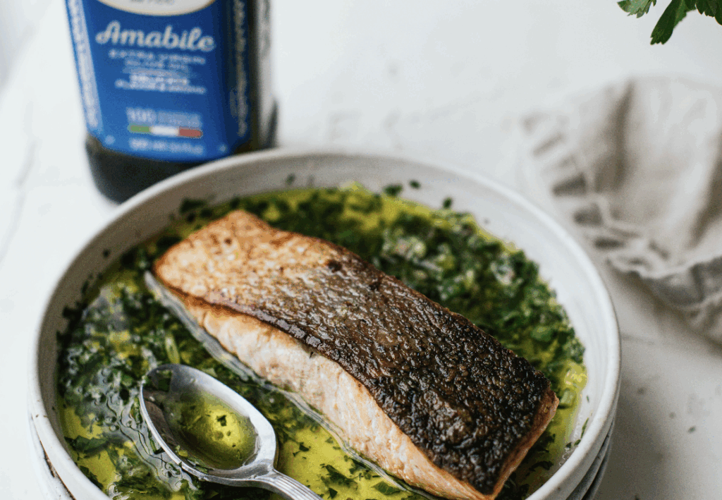 Crispy-Skinned Fish with Herb Sauce