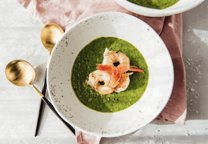 Olive Oil Poached Shrimp with Winter (Pesto) Pistou