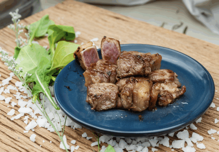 Slow Cooked Lamb Morsels in Trebbiano Wine Glaze