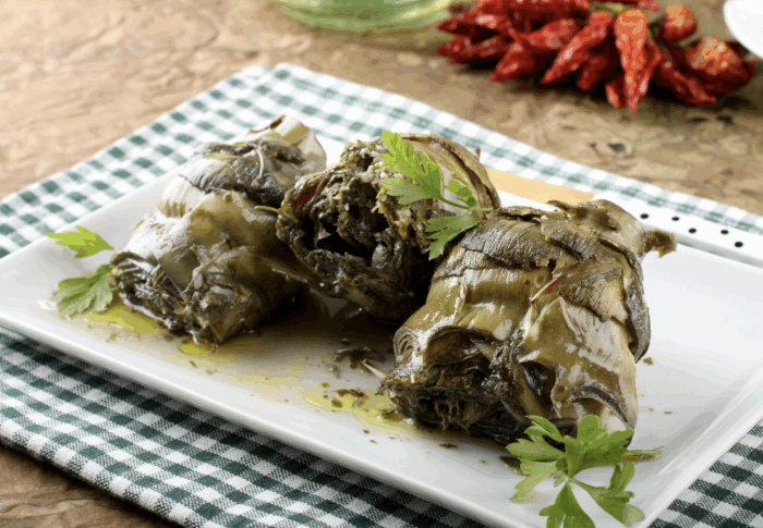 Tiny Artichokes with Extra-Virgin Olive Oil, Garlic, and Mint