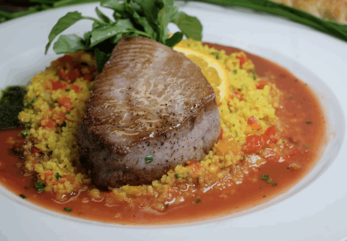 Grilled Tuna with Farro and Barley Salad