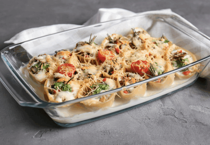 Shell Pasta Stuffed With Mushrooms