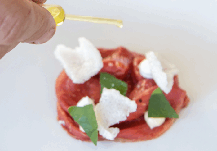 Carpaccio d’anguria, parmigiano e rucola