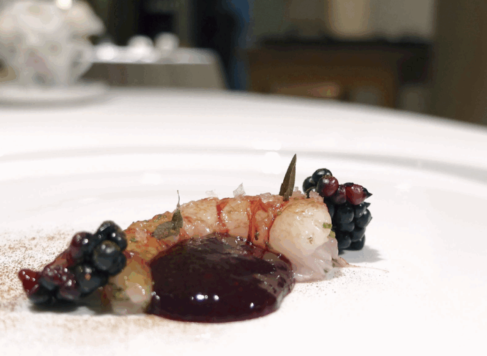 Gambre, chutney di more e liquirizia