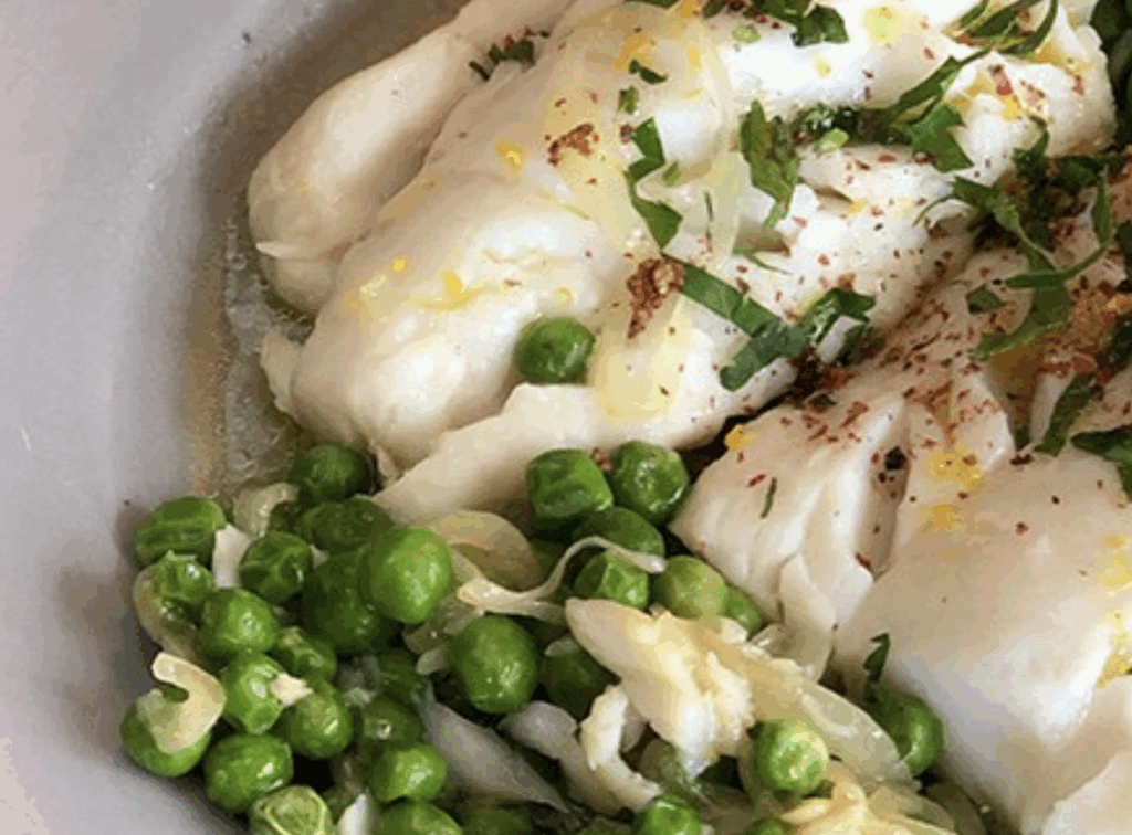 Dorsz z groszkiem
