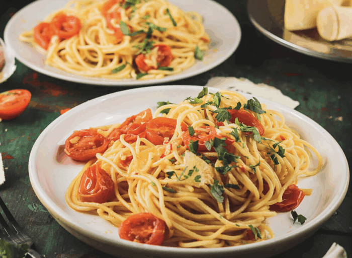 Tagliatelle z indykiem, paprykowym pesto i suszonymi pomidorami