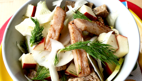 Insalata di tacchino, mela e finocchio