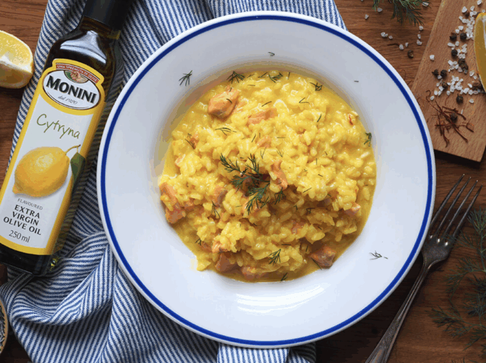 Risotto z pstrągiem i nutą cytryny