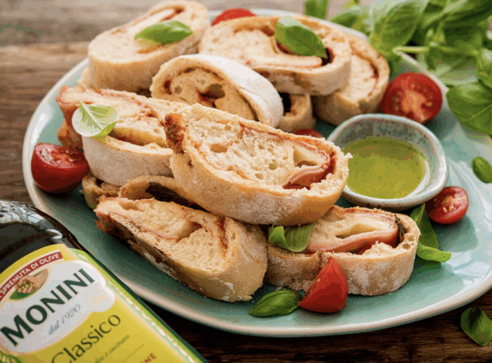 Stromboli z szynką i serem