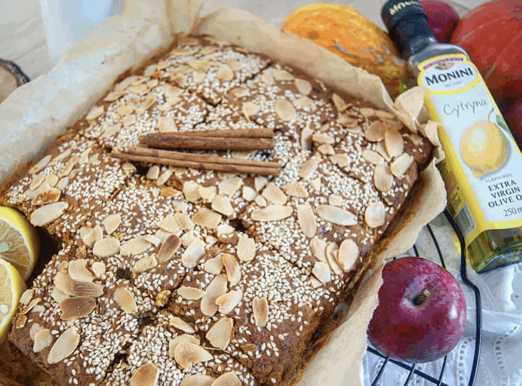 Ciasto z jabłkami i ziarnami