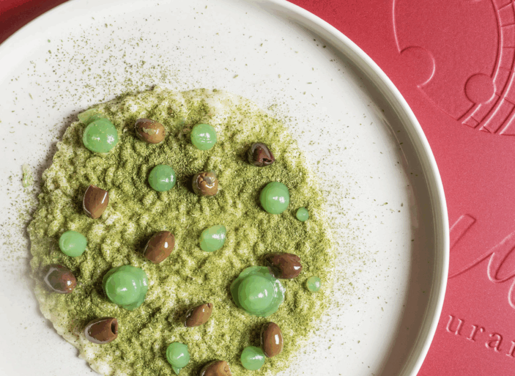 Riso acquerello, limone, sedano e olive