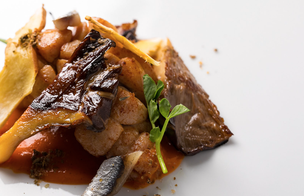 Animella, ciliegino arrosto, cardoncelli e alici sott’olio