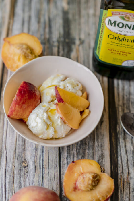 Peach Ice Cream with Olive Oil