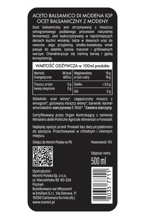 Ocet balsamiczny z Modeny