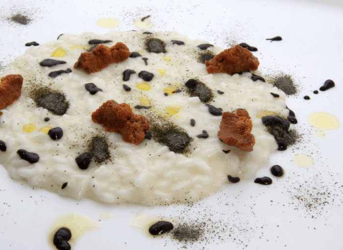 Risotto aglio, ricci di mare e iodio