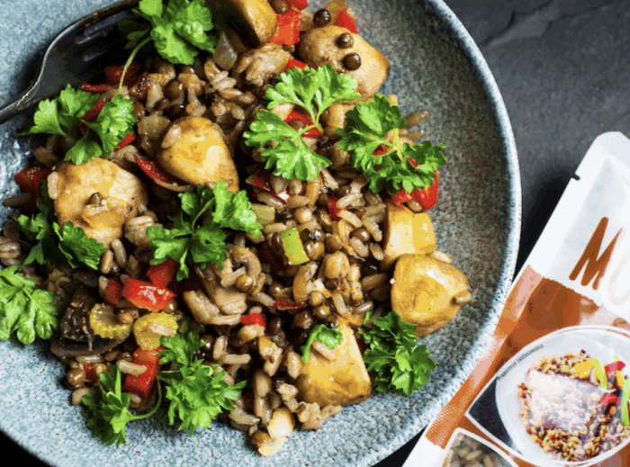 Kaszotto z pieczarkami i rice and more 90sek. Włoski orkisz, soczewica i brązowy ryż