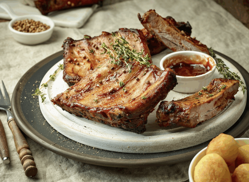 Varkensribbetjes met honing