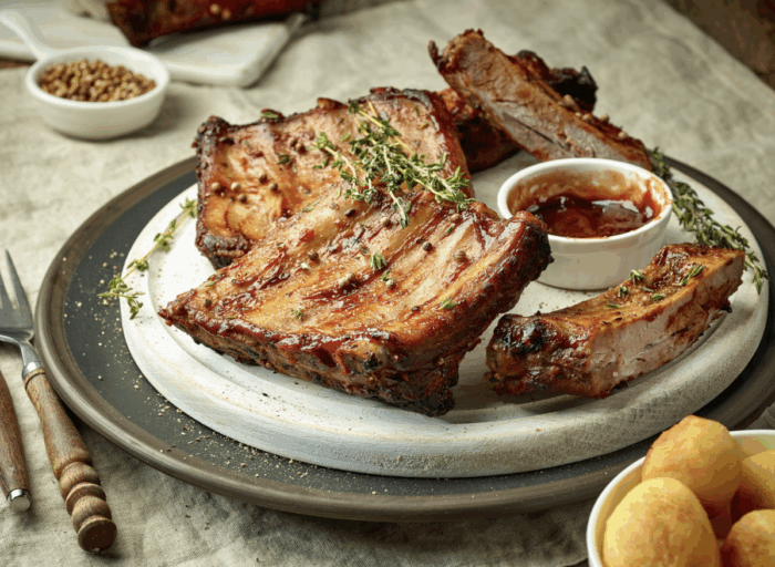 Varkensribbetjes met honing