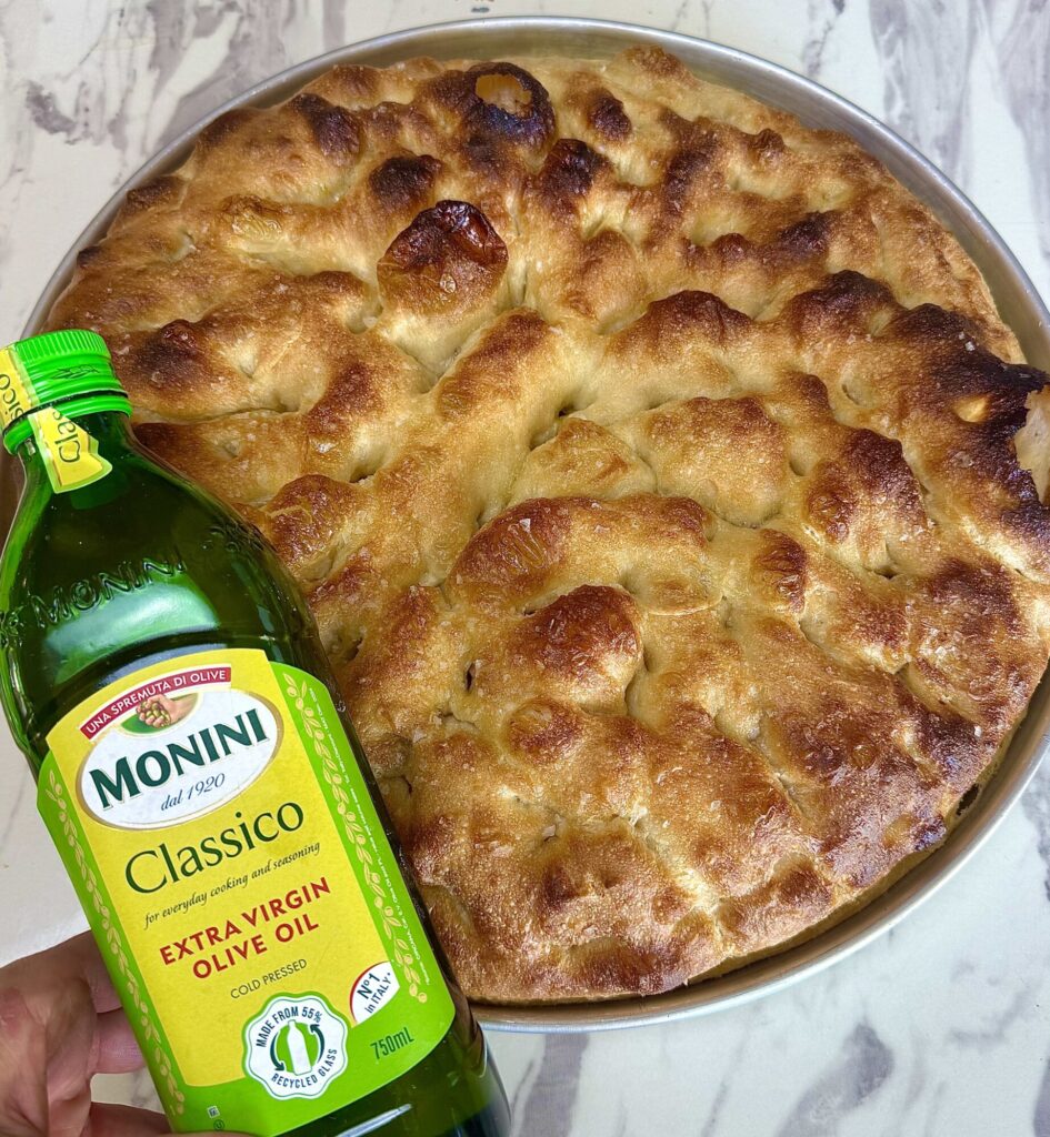 Focaccia made with Monini Classico